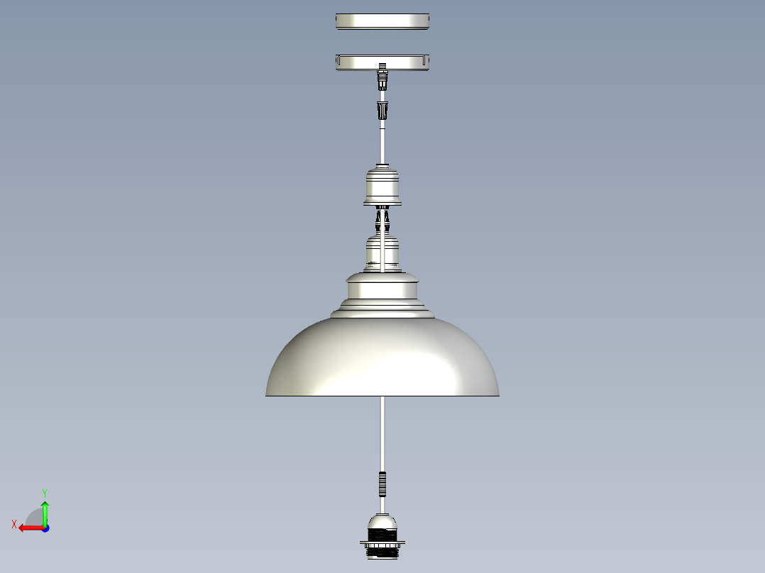 一款吊灯模型后视图