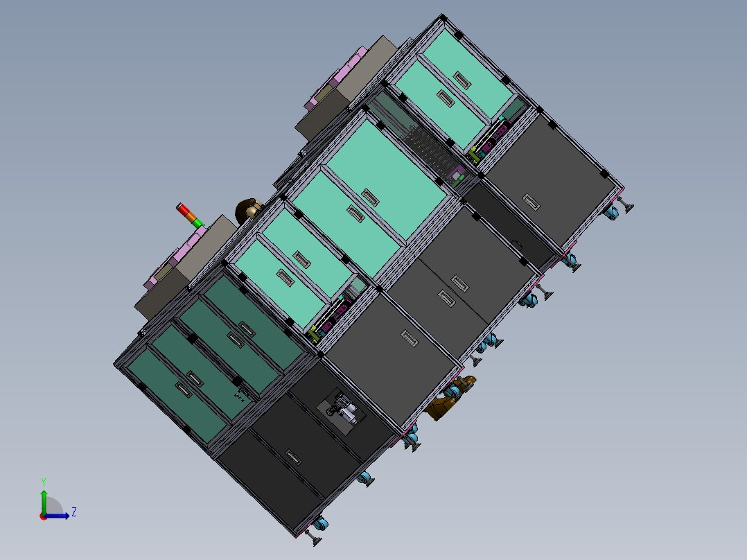 玻璃白片检测自动收放盘分拣机（sw15可编辑+工程图）左视图