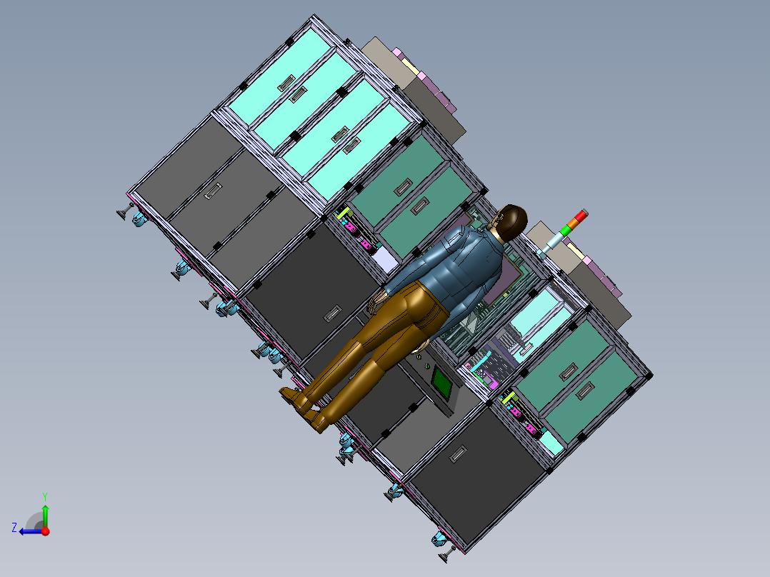 玻璃白片检测自动收放盘分拣机（sw15可编辑+工程图）右视图