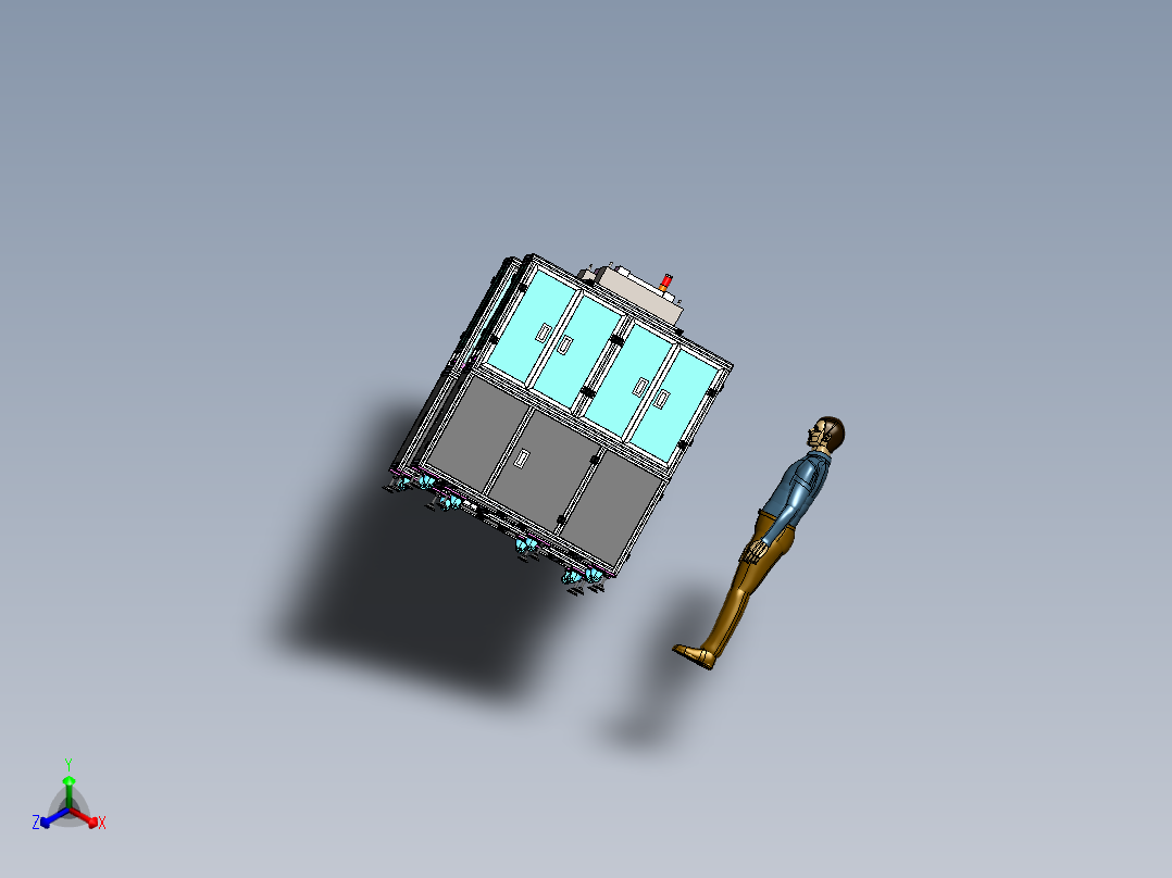 玻璃白片检测自动收放盘分拣机（sw15可编辑+工程图）正等轴测图