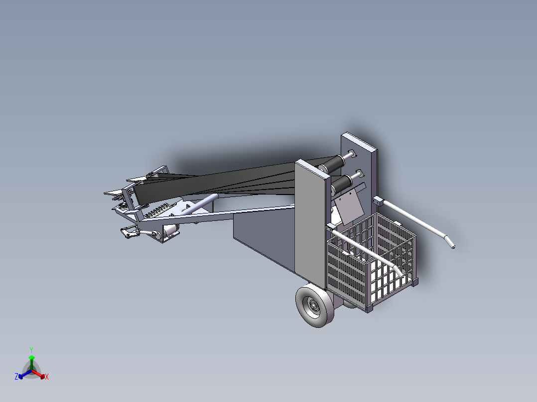 韭菜收割机（sw21可编辑+cad+说明书）正等轴测图