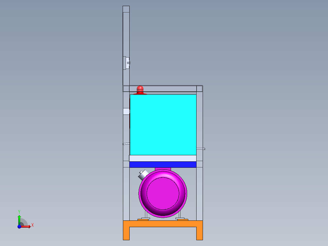 测试泵和气缸的液压装置前视图