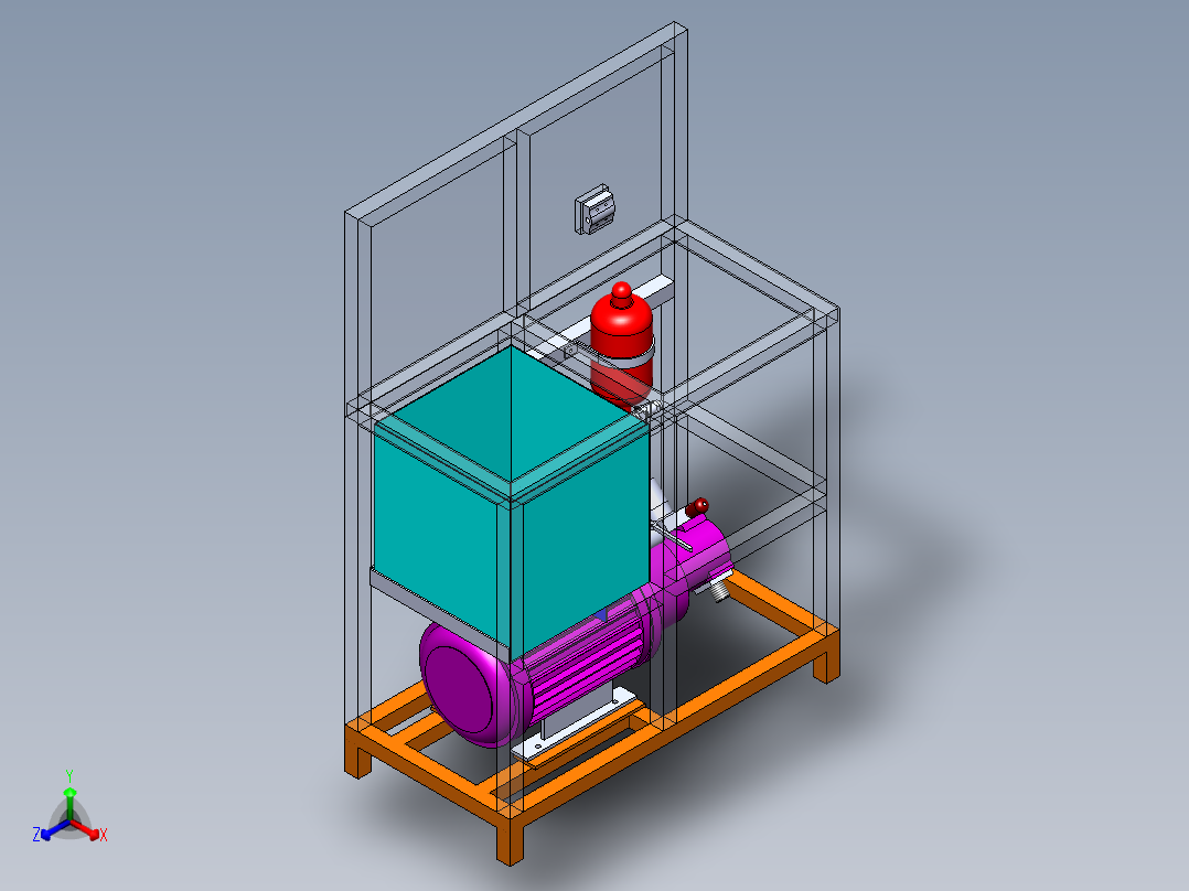 测试泵和气缸的液压装置正等轴测图