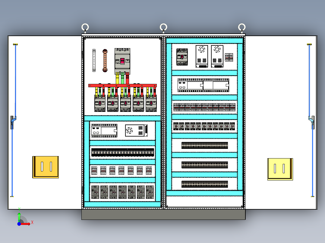双柜组装630Aplc控制柜 56280前视图