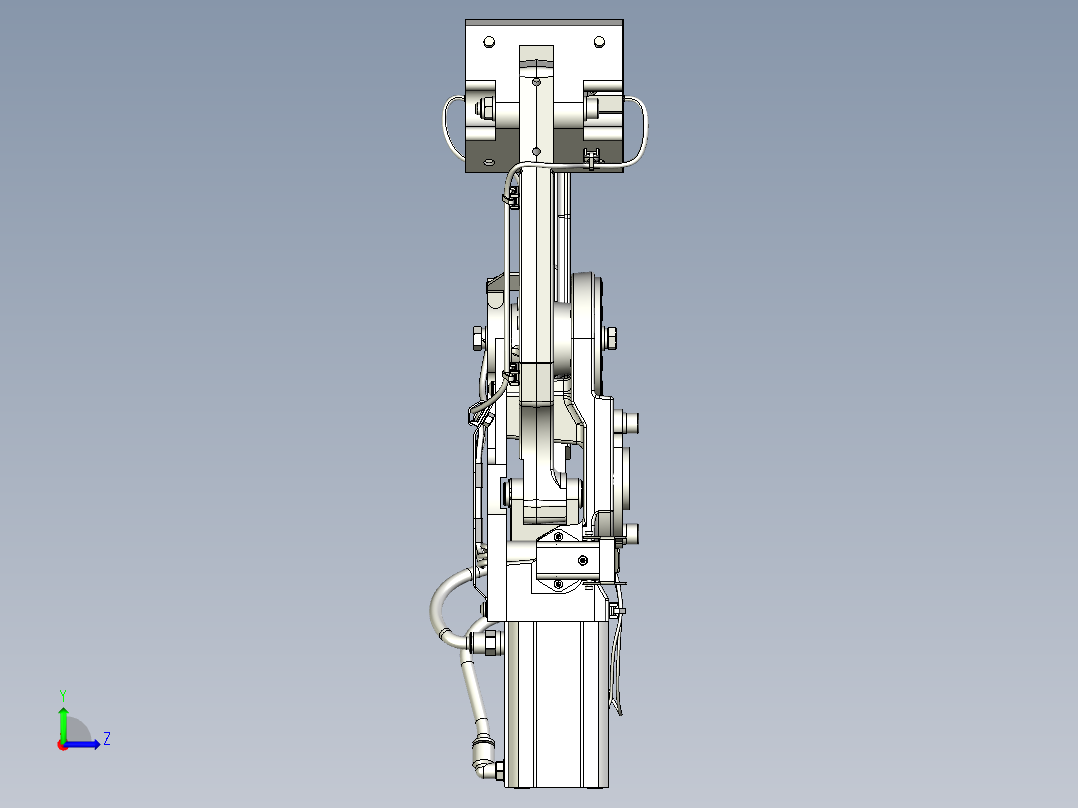 气缸驱动型夹爪左视图