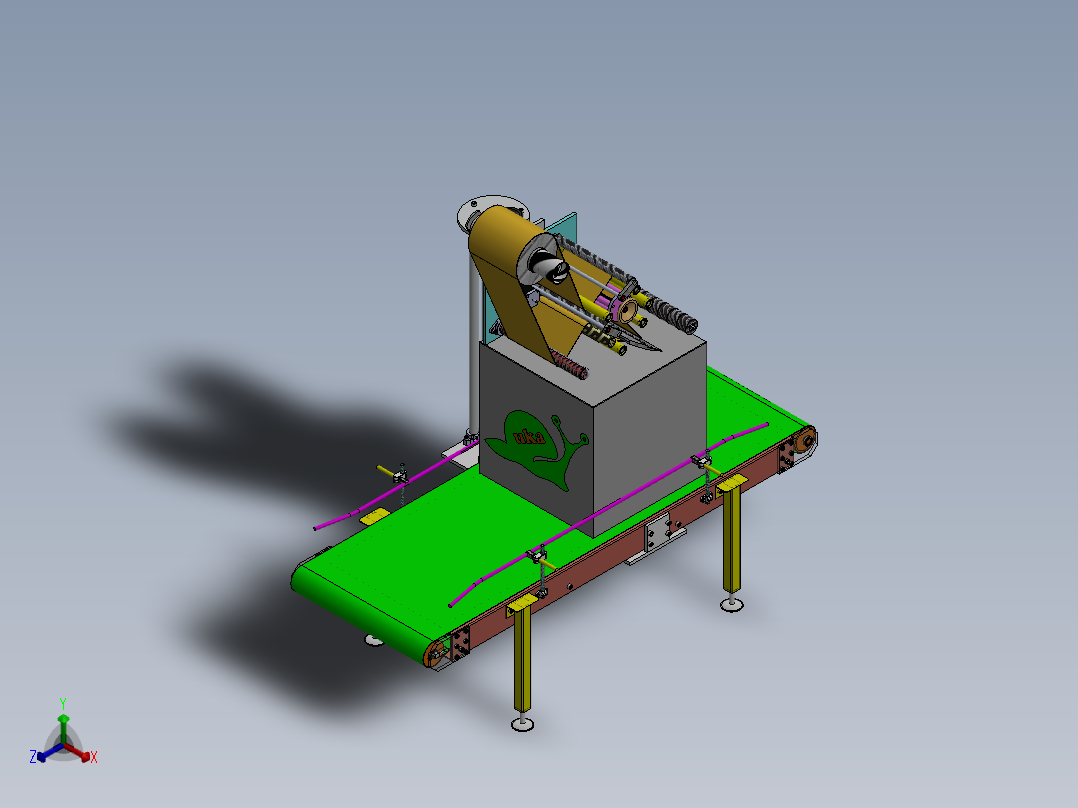 顶级贴标机正等轴测图