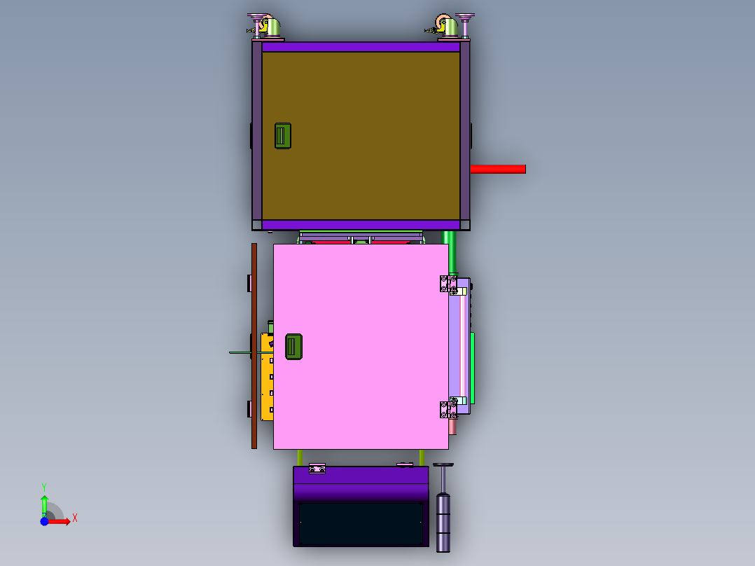 水口用立式铣床铣削装置前视图