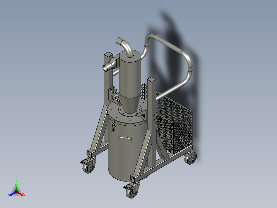 移动式预分离器总装配体正等轴测图