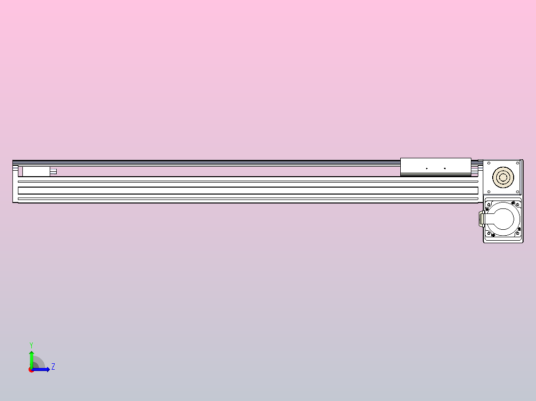 皮带直线轴半封闭可选导轨TPA-HNB-175D-140-L750-RP-Y-P75-N3左视图