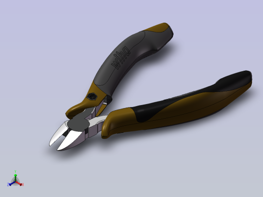 Wiha 32710斜口钳3D图纸 IGES STEP格式正等轴测缩略图