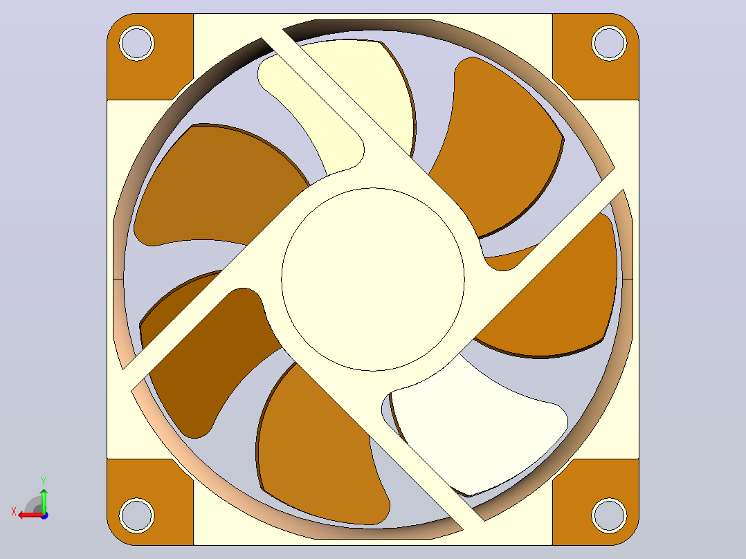Noctua nf-a8-pwm风扇80x80x25后视图