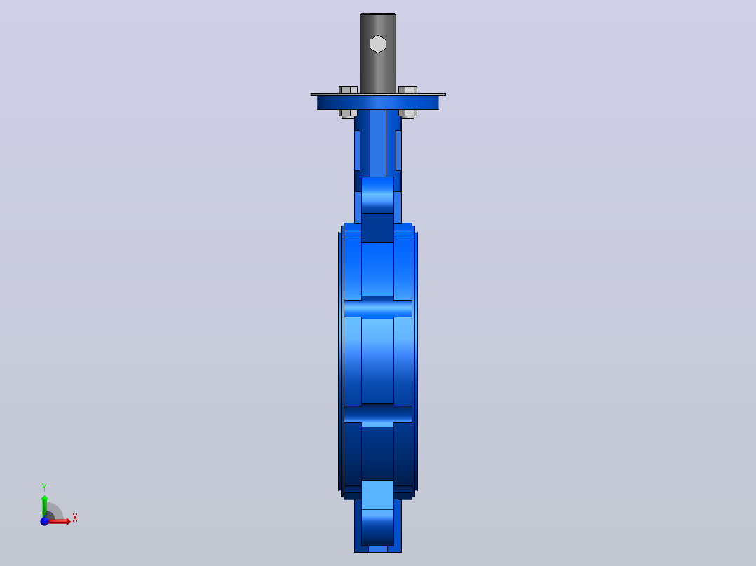 对夹式手动蝶阀DN150前视图