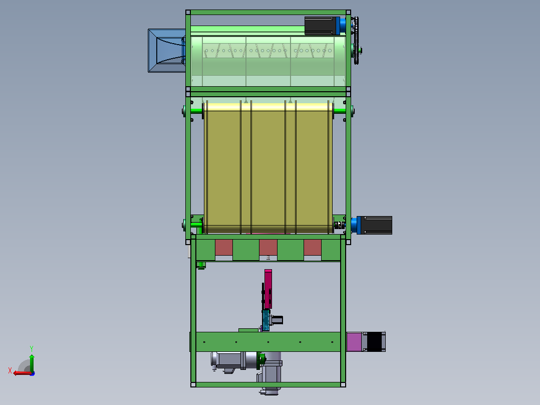 杨梅分拣包装机设计（SW+CAD+说明书）后视图
