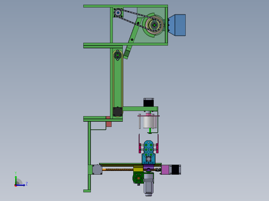 杨梅分拣包装机设计（SW+CAD+说明书）左视图