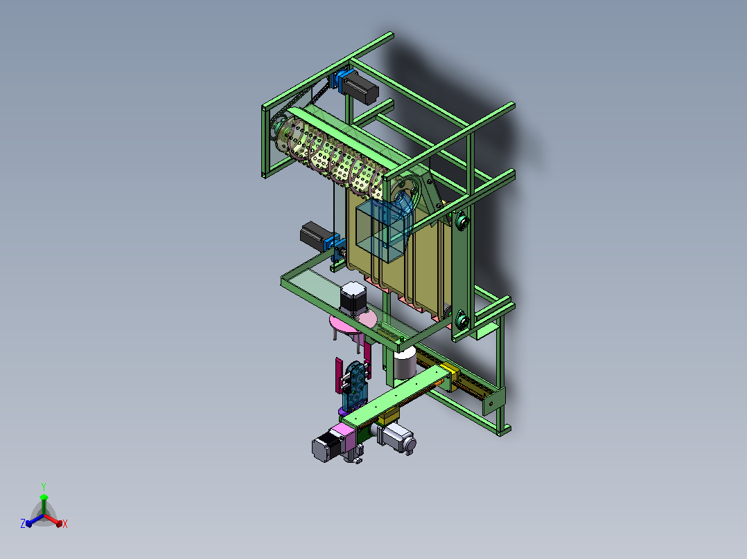 杨梅分拣包装机设计（SW+CAD+说明书）正等轴测图