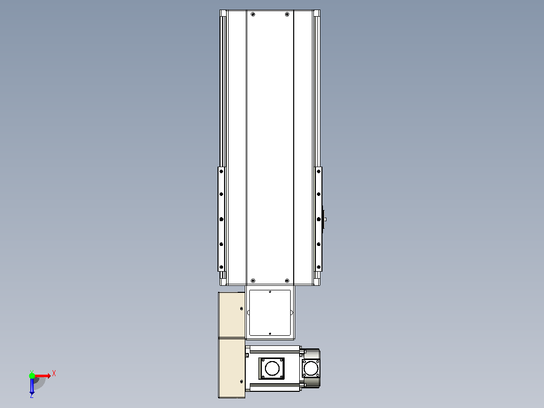 皮带直线轴半封闭可选导轨TPA-HNB-220D-176-L200-ML-Y-P1K-N3俯视图