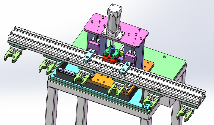 三轴自动夹具sw18可编辑