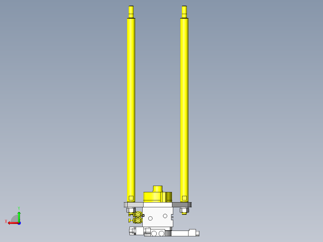 中 大型工件的夹紧机构后视图
