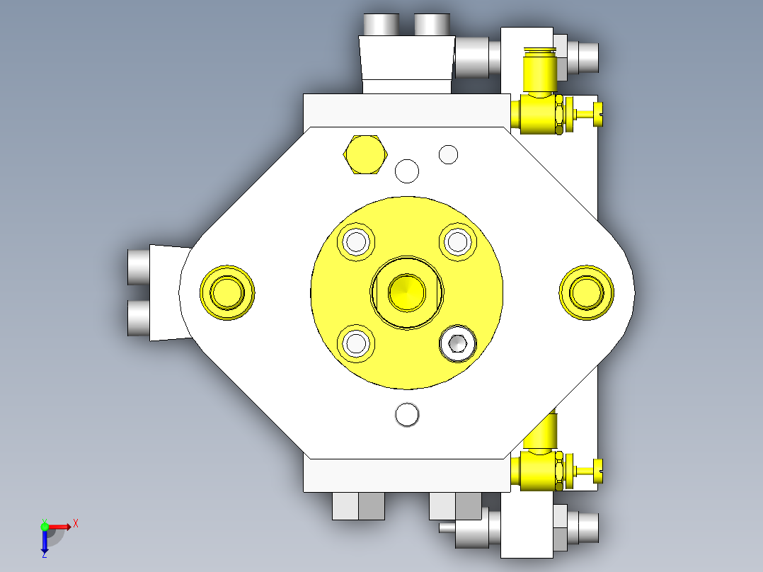 中 大型工件的夹紧机构俯视图