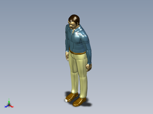 身高180mm人体站立模型3D图纸 STP格式