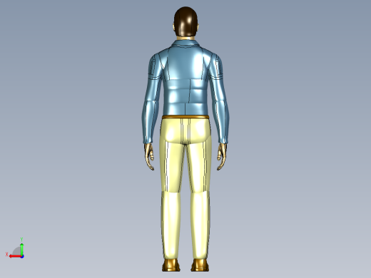 身高180mm人体站立模型3D图纸 STP格式后视缩略图