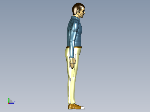 身高180mm人体站立模型3D图纸 STP格式左视缩略图