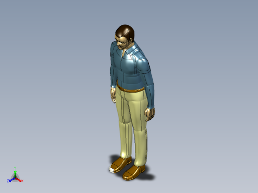 身高180mm人体站立模型3D图纸 STP格式正等轴测缩略图