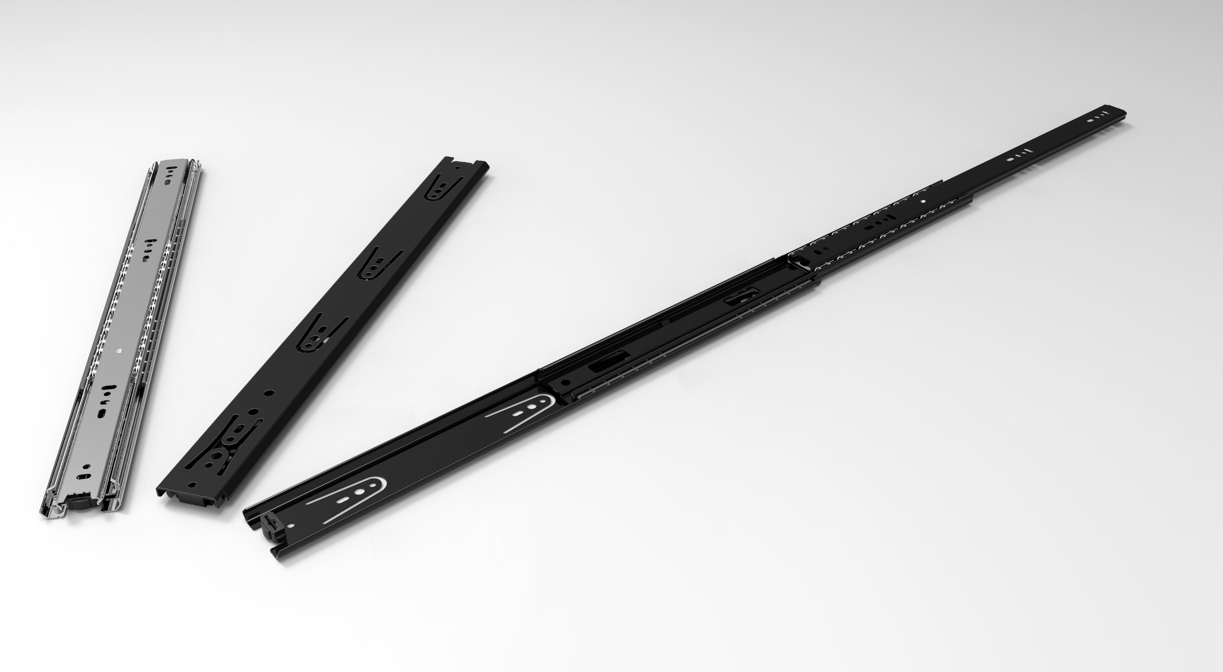 抽屉导轨结构3D图纸 Solidworks设计 附STEP