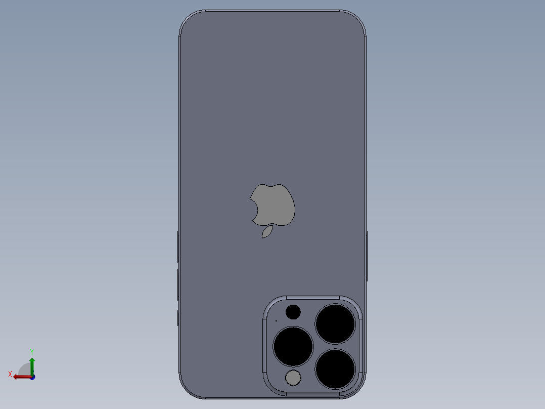 iPhone 13 Pro苹果手机3D数模图纸 Solidworks设计后视图