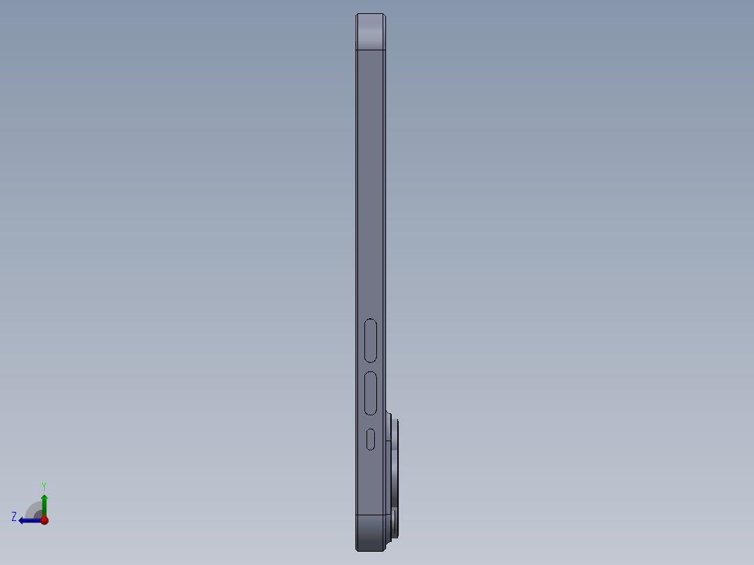 iPhone 13 Pro苹果手机3D数模图纸 Solidworks设计右视图