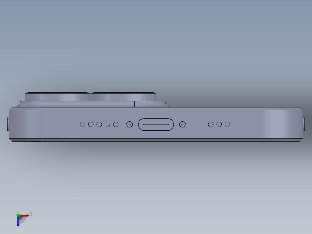 iPhone 13 Pro苹果手机3D数模图纸 Solidworks设计俯视图
