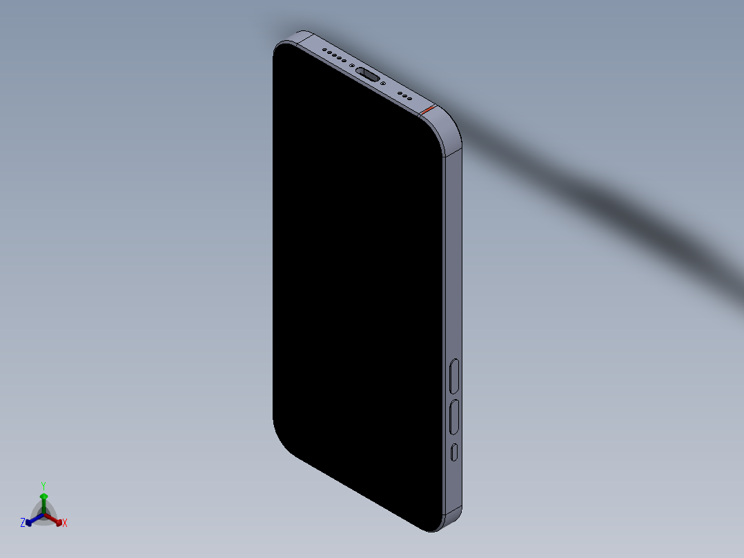 iPhone 13 Pro苹果手机3D数模图纸 Solidworks设计正等轴测图