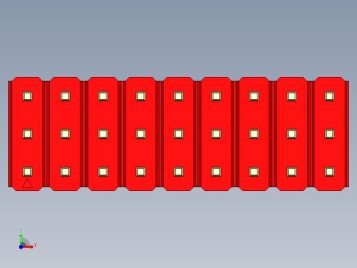 彩色公头100mil（2.54mm）系列-DS1021_red_3x09p_100mil_Type43_rev1.0前视缩略图