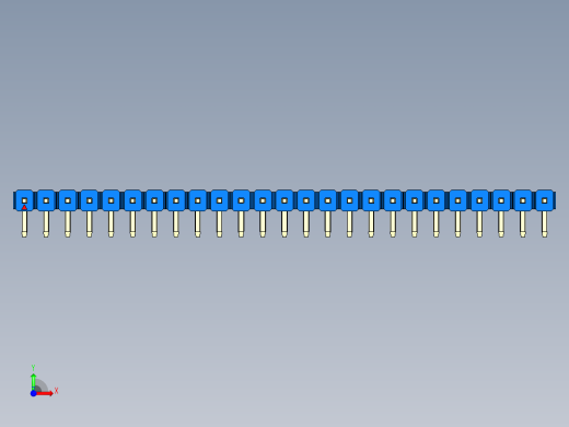 彩色公排针 100mil 2.54mm 系列-DS1022_blue_1x25p_100mil_TypeD_rev1.0前视缩略图