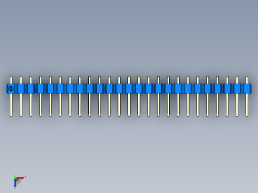 彩色公排针 100mil 2.54mm 系列-DS1022_blue_1x25p_100mil_TypeD_rev1.0俯视缩略图
