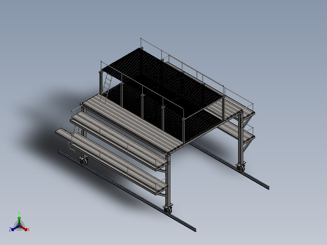 移动工作平台正等轴测图