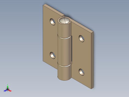 型材-KJN 20X20 SMALL HINGE KJN535684正等轴测缩略图