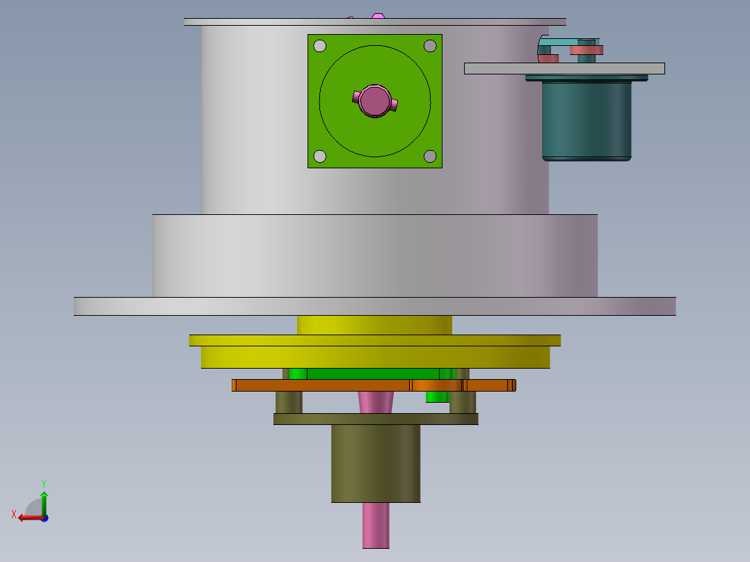 位置可调圆盘输出后视图