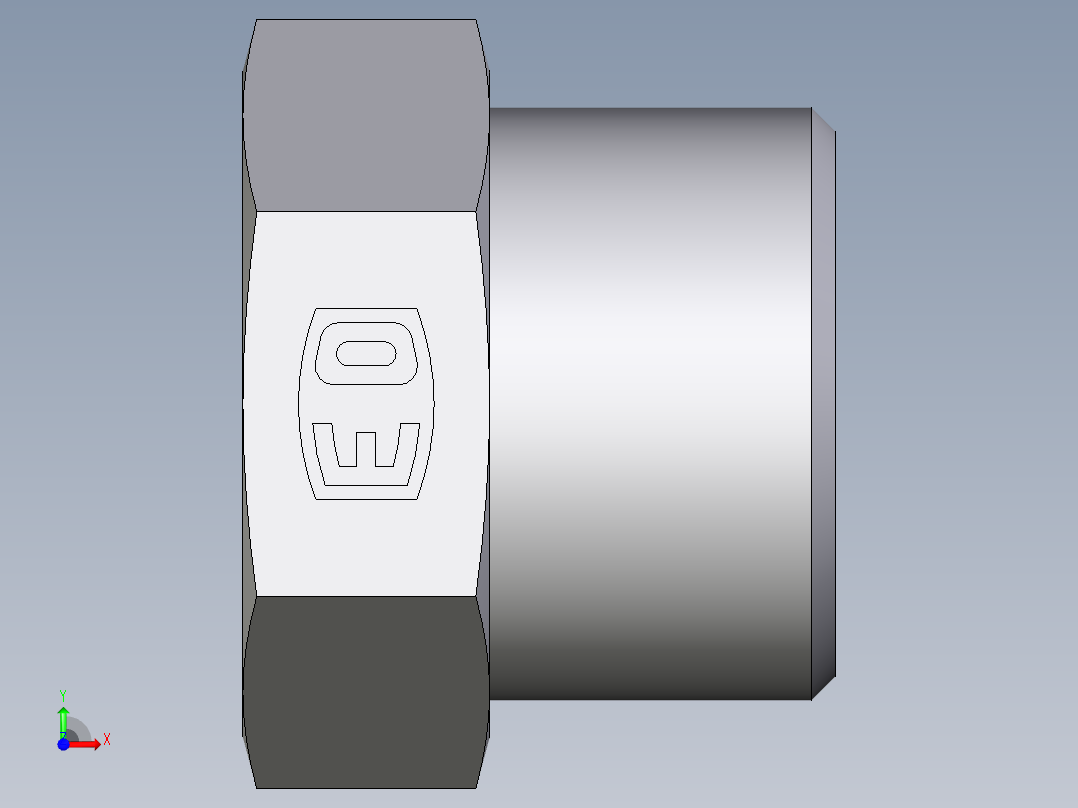 卡套式工业通用硬管接头EO_Blanking_plug_for_tube_ends_ROV16S71X前视图