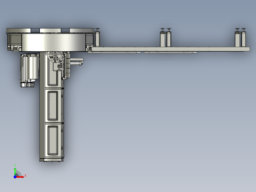 在线式围膜缠绕机配输送线 三维膜图纸设计前视缩略图