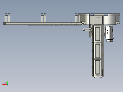 在线式围膜缠绕机配输送线 三维膜图纸设计后视缩略图