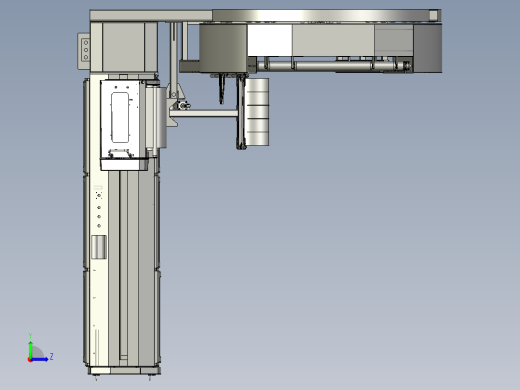 在线式围膜缠绕机配输送线 三维膜图纸设计左视缩略图