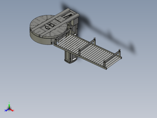 在线式围膜缠绕机配输送线 三维膜图纸设计正等轴测缩略图
