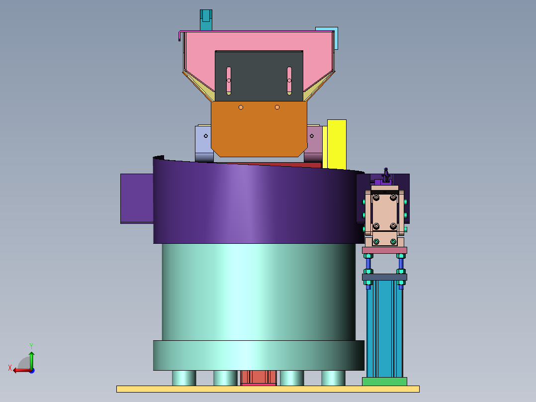 带料仓式振动盘上料机后视图