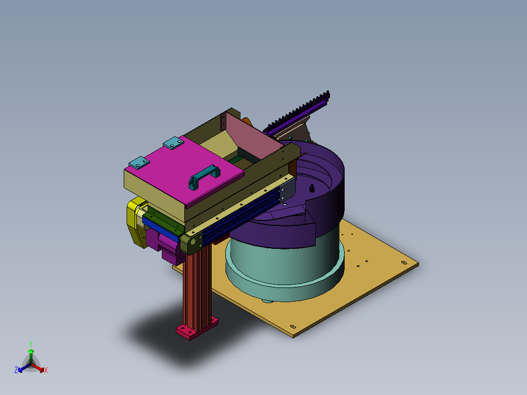带料仓式振动盘上料机正等轴测图