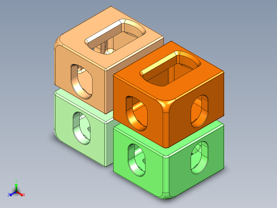 ISO 1161 角铸件正等轴测图