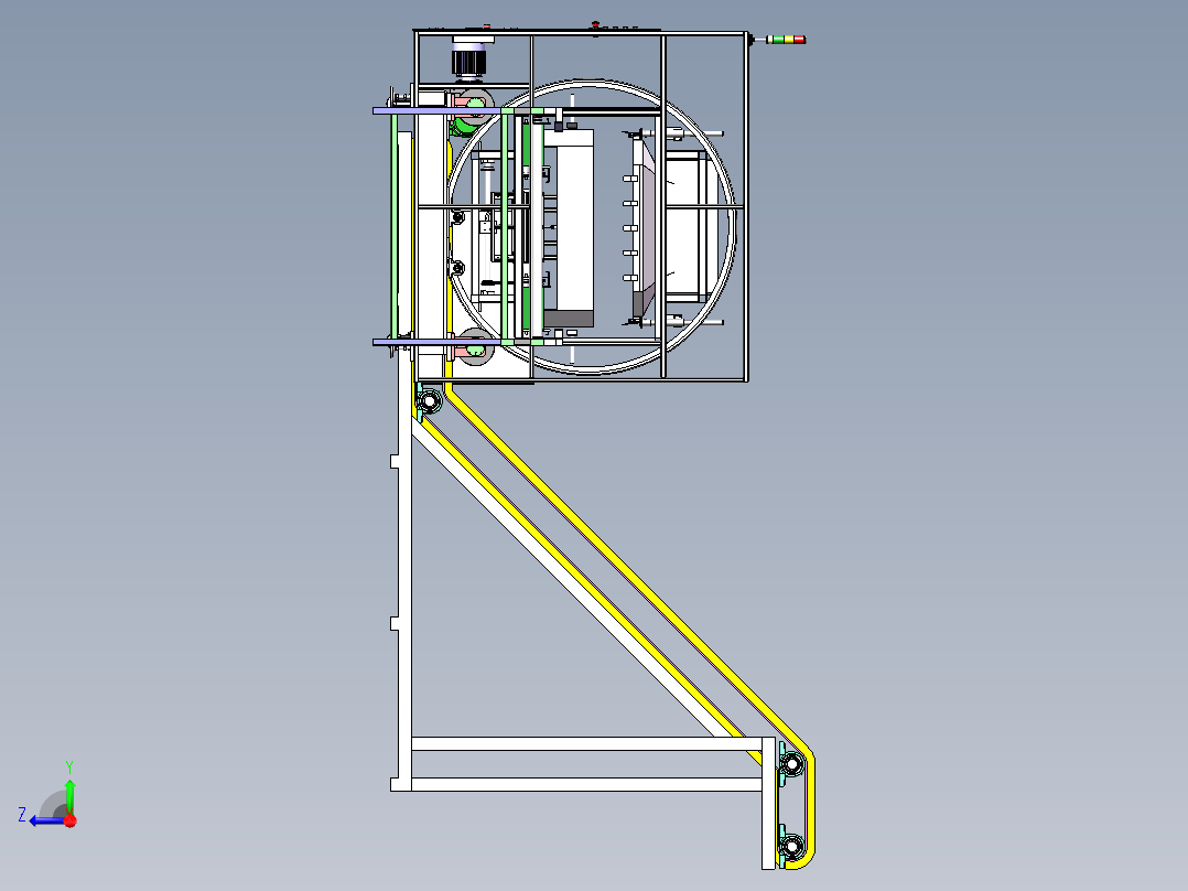 大周转箱翻转倒料机sw18可编辑右视图