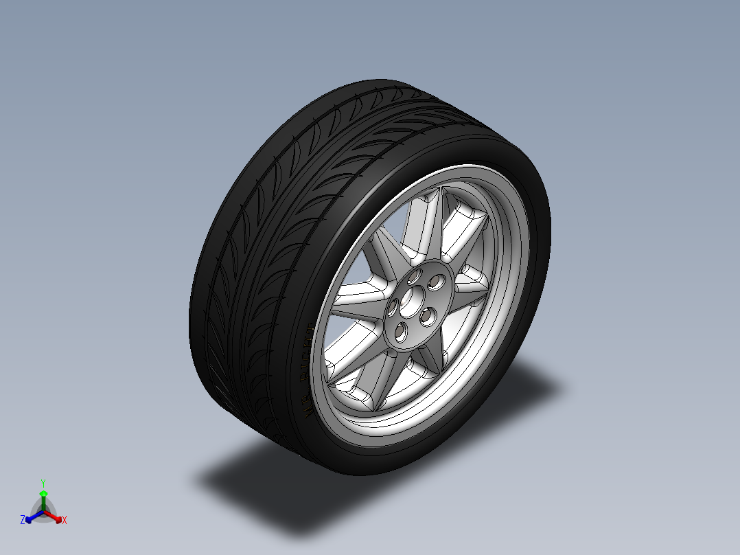 轮毂、轮胎(21)正等轴测图