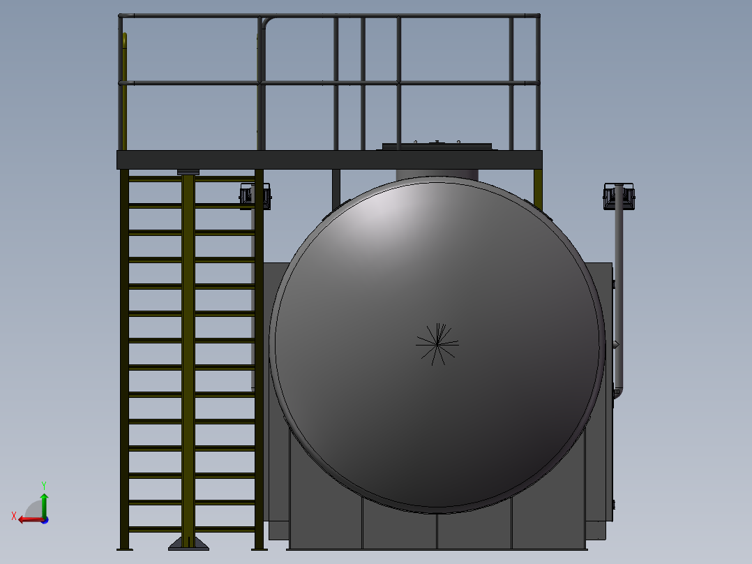压力容积、30立方米储油罐后视图