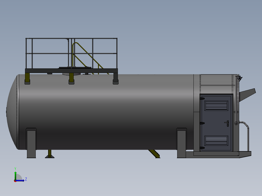 压力容积、30立方米储油罐左视图